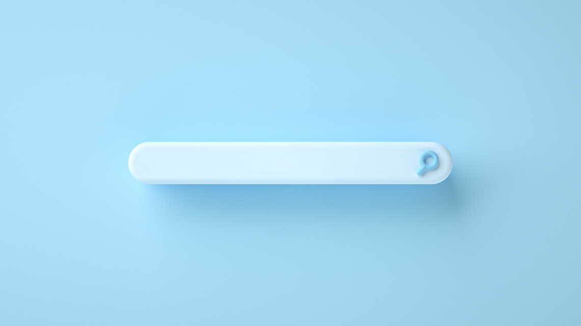 Blank Web Search Bar on Blue Background